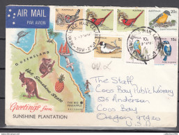 Australia Greetings  From Sunshine Plantation On Cover Wit Birds,vogels,oiseaux To USA(C497) - Unclassified