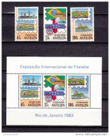 Nederlandse Antillen Antilles 1983,3V+block,Brasiliana "83,exhibition,exposition,MH/O Ngebruikt(A1524) - Sonstige & Ohne Zuordnung