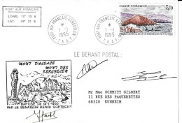 TAAF 1995 Courrier Mont D'Alsace Avec Des Signatures A Voir - Sonstige & Ohne Zuordnung