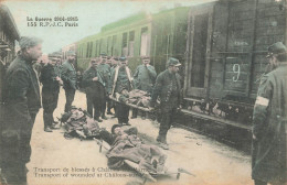 Militaria * Guerre 1914 1915 * Ww1 * Transport De Blessés En Gare à Chalons Sur Marne * Train Ligne Chemin De Fer - Oorlog 1914-18