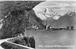 SUISSE - Axenstrasse Mit Fluelen Und Bristenstock - Carte Postale Ancienne - Flüelen