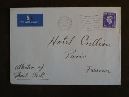 BU4 GREAT BRITAIN BELLE LETTRE RR 1933 AIR MAIL SAVOY HOTEL LONDON + COLLECTION HOTEL DU CRILLON PARIS +AFF. PLAISANT+ - Cartas & Documentos