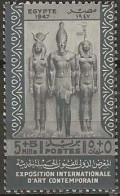 EGYPT 1947 International Exhibition Of Fine Arts - 5m.+5m - Triad Of Mycerinus MH - Neufs