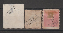 Suède Lot De 3 Timbres Perforés - Abarten Und Kuriositäten