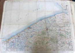 Ancienne Carte D'état Major Belgique BRUGES Dixmude Ostende Nieuport Thourout - Cartes Topographiques