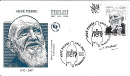 France FDC 2010 Abbé Pierre  Avec La Signature Du Graveur - 2010-2019