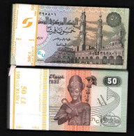 Egypt 50 Piastres 2017 Serial 500 Replacement P70 10 Pcs UNC - Egypt