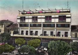 CARTOLINA  CESENATICO,CESENA,EMILIA ROMAGNA-HOTEL "DA PINO"-SPIAGGIA,MARE,VACANZA,BARCHE,BELLA ITALIA,VIAGGIATA 1957 - Cesena