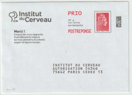 Pap93 - PAP INSTITUT DU CERVEAU - POSTREPONSE N° 310049 - Prêts-à-poster: Réponse