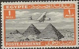 EGYPT 1933 Air Handley Page H.P.42 Over Pyramids - 1m. - Black And Orange MH - Poste Aérienne