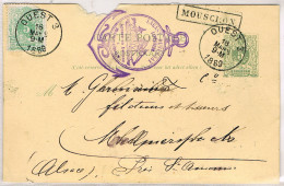 ENTIER POSTAL Avec Griffe MOUSCRON 1881 - 1866-1867 Blasón