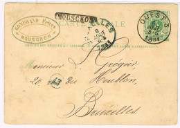 ENTIER POSTAL Avec Griffe MOUSCRON 1884 - 1866-1867 Petit Lion