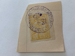 MARCA DA BOLLO SU FRAMMENTO DIRITTI DI STATO CIVILE COMUNE DI BUSTO ARSIZIO.1 - Revenue Stamps