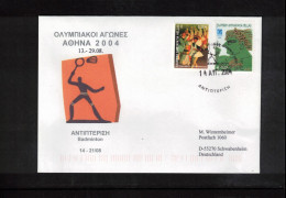 Greece 2004 Olympic Games Athens - Badminton Interesting Cover - Summer 2004: Athens
