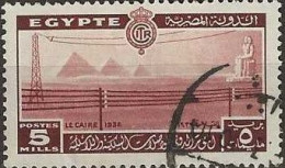 EGYPT 1938 International Telecommunications Conference, Cairo - 5m. - Pyramids Of Giza And Colossus Of Thebes FU - Used Stamps