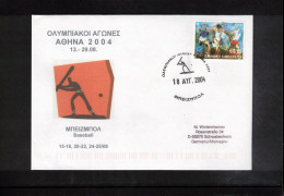 Greece 2004 Olympic Games Athens - Baseball Interesting Cover - Sommer 2004: Athen