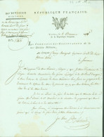 LAS Lettre Autographe Signature Révolution Empire Commissaire Ordonnateur 22e Division Militaire à Tours 26 10 1801 - Autres & Non Classés