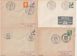 Coq Et Marianne D'Alger. 3 Enveloppes N° 646/8 Cote 500€ Rare, La 4éme  Le Congrès De L'aviculture, Collection BERCK. - 1944 Coq Et Maríanne D'Alger