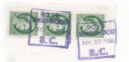 18724) Canada 1956 Closed BC British Columbia Post Office Postmark Cancel MOON - Oblitérés