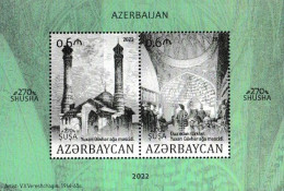 AZERBAIJAN, 2022, MNH, MOSQUES, YUXARI GOEVHAR AGA MOSQUE, S/SHEET - Mosques & Synagogues