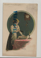 CPA. Glückliches Neujahr! Jeune Femme, Cuisine, Horloge (minuit). Toile D'araignée Signée Mailick - Mailick, Alfred