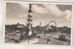 C9997) WIEN - PRATER  Riesenrad BUS - Kutsche - PRATERSTERN Mit Denkmal ALT 1956 - Prater