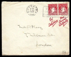 1939 Commercial Cover From Cork To London With 1d Booklet Pair - Cartas