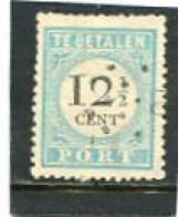 NETHERLANDS/NEDERLAND/HOLLAND   - 1881  POSTAGE DUE  12 1/2c  III Type  FINE USED - Strafportzegels