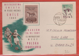 POLOGNE OBLITERATION FOOTBALL DE 1961 DE CHORZOW SUR CARTE - Machines à Affranchir (EMA)