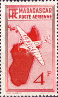 MADAGASCAR - 1935-38 - Yv.PA6 4fr Rose Avion & Ile Rouge - Neuf* TB - Luftpost