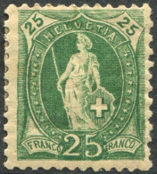 Suiza 1882 Correo 72 */MH 25 Ctms. 1882 Verde  - Ongebruikt