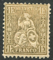 Suiza 1881 Correo 57 */MH 1 Franco 1881 Oro  - Neufs