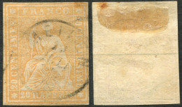 Suiza 1854 Correo 29 US 20 Rp. 1854 Naranja  - Gebraucht