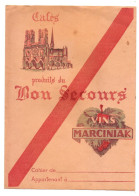 Protège-cahier Cafés Produits Du Bon Secours Vins Marciniak - Tables Au Verso - Protège-cahiers