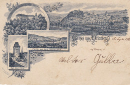 Ortenberg, Gruss Aus ..., Mehrbild, Graulitho, O 18.09.1896 - Wetterau - Kreis
