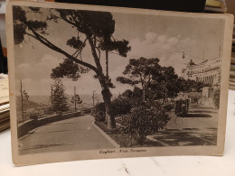 Cartolina Cagliari Viale Terrapieno, Tram 1951 - Cagliari