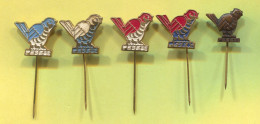 Rowing Kayak Canoe - PESK 1982. Belgrade Yugoslavia, World Championship, Vintage Pin Badge Abzeichen, 5 Pcs - Roeisport