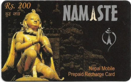 Nepal - Nepal Telecom - Namaste, Statue, Exp.31.06.2008, GSM Refill 200Rs, Used - Nepal