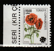 TURQUIE - N°2645 ** (1990) Fleurs : Surchargés - Neufs