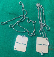 ORIGINAL ITALIAN ARMY ID TAGS DOG TAGS Mint Unmarked - Equipement