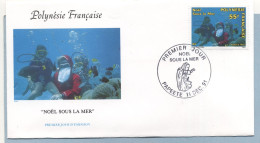 1991 NOEL SOUS LA MER 55 FRANCS - Covers & Documents