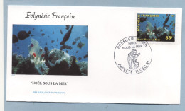 1991 NOEL SOUS LA MER 83 FRANCS - Cartas & Documentos