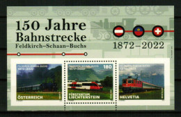 LIECHTENSTEIN 2022 TRANSPORT Locomotives TRAINS (Joint Issue) - Fine S/S MNH - Ungebraucht