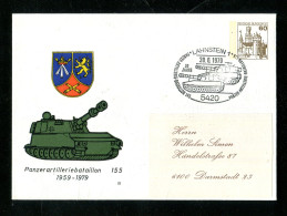 "BUNDESREPUBLIK DEUTSCHLAND" 1979, Privatganzsachenumschlag "Panzerartilleriebataillon" SSt. "Lahnstein" (16146) - Private Covers - Used