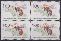 F-EX41569 FRANCE 1977 MNH BEE ABEJAS INSECTS ENTOMOLOGY BLOCK 4. - Abeilles