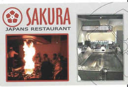 Kortrijk Sakura Japans Restaurant Visitekaartje Etiquette Htje - Cartes De Visite