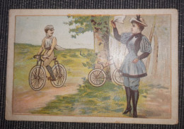 CHROMO VELO CYCLE CYCLISME FABRIQUE CHOCOLAT NOUVEAU LYON BUARD ET CIE 1894-1900 - Sonstige & Ohne Zuordnung