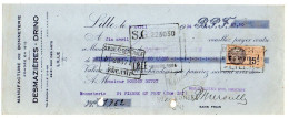 Fiscaux Sur Document--1934--Lettre Change--LILLE--St PIERRE EN PORT-76--Ets DESMAZIERES-DRINO--DUTOT Bonneterie - Brieven En Documenten