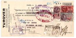 Fiscaux Sur Document--1936--Lettre Change Sté.Générale-TUROVER-caoutchouc-CHARENTON-PARIS-St PIERRE EN PORT-VALMONT - Brieven En Documenten