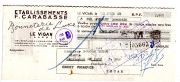 Fiscaux Sur Document--1959--Lettre Change Crédit Fécampois -Ets Carabasse -- LE VIGAN-St PIERRE EN PORT- - Lettres & Documents